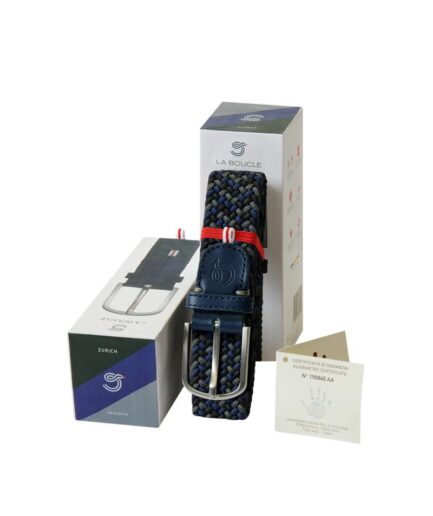 LA BOUCLE Ceinture BLUE BLACK GREY Zurich Lb-Zur-Bla105