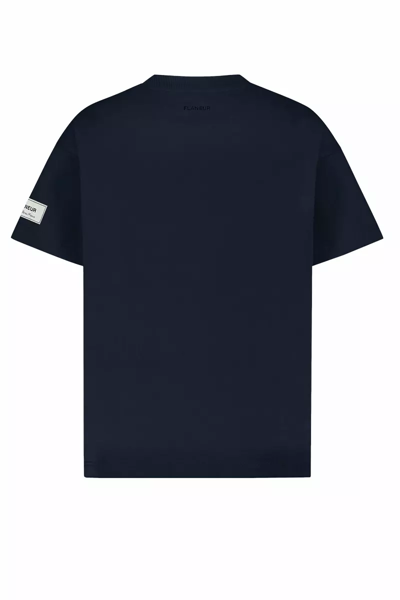 FLANEUR_atelier_t-shirt_arm_patch_navy_back