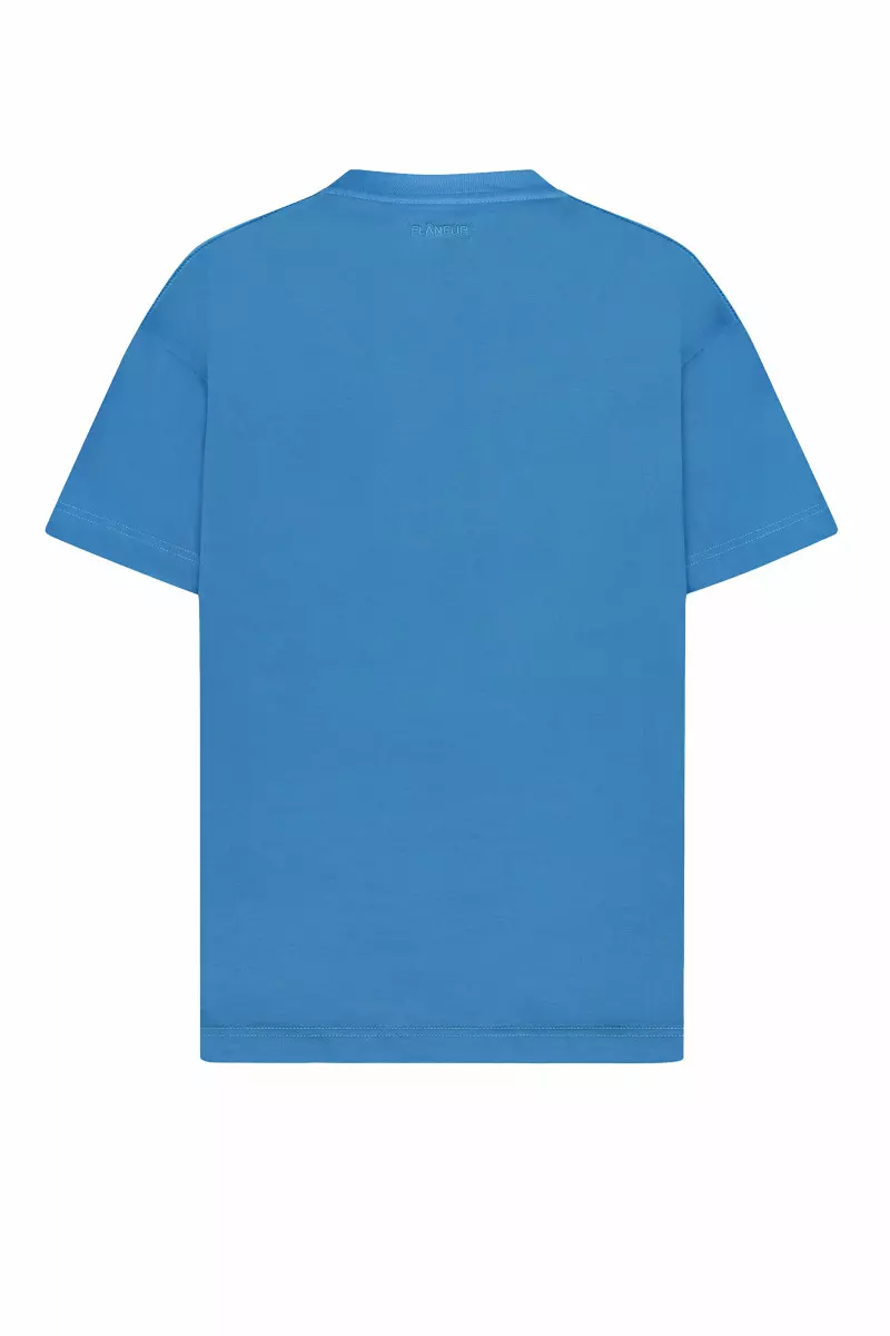FLÂNEUR_scribble-T-Shirt-blue_back