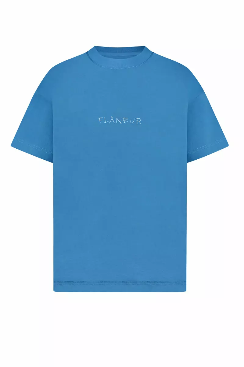 FLÂNEUR_scribble-T-Shirt-blue_front