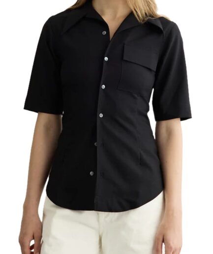 AMI Chemisier 001 BLACK  Fsh804.Wv0194