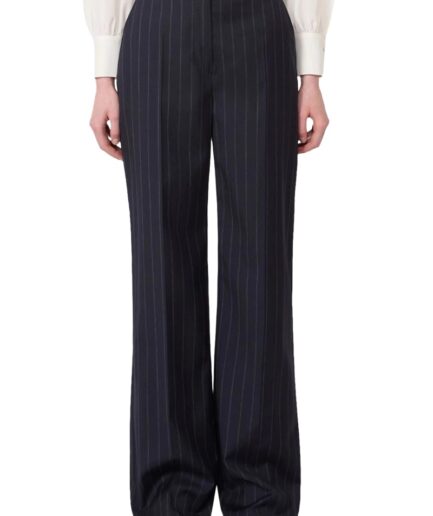 MAXMARA STUDIO Pantalons 001 BLEU RAYURE Mstenfasi Mm10526