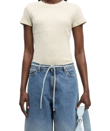 SAMSOE T-Shirts EGRET MEL. F26100054