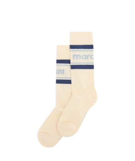 ISABEL MARANT Chaussettes ECBU ECRU/BLUE Dona Ct003Jfa-D1C14A