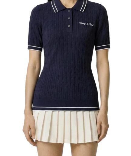 SPORTY & RICH Polos DARK NAVY/WHITE To06875326