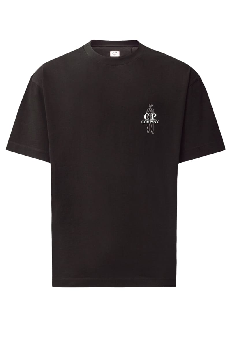 CP COMPANY T-Shirts 999 BLACK Homme 21Cmts166A-005100W