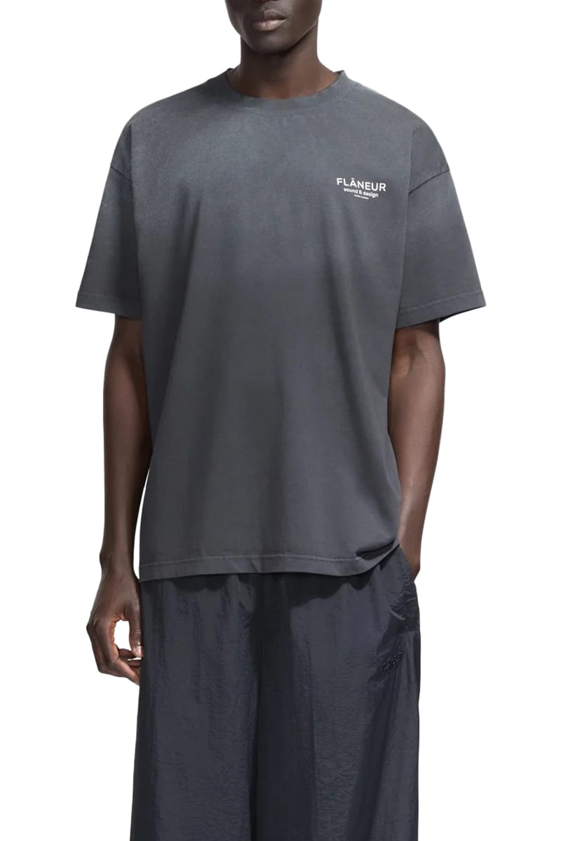 FLANEUR T-Shirts 960 WASHED BLAC Ftsh265