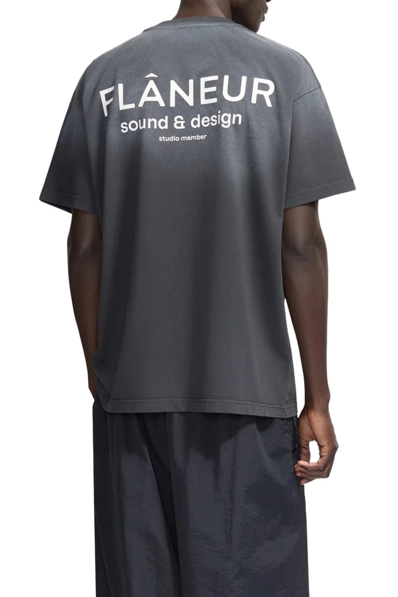 FLANEUR T-Shirts 960 WASHED BLAC Ftsh265 – Image 2