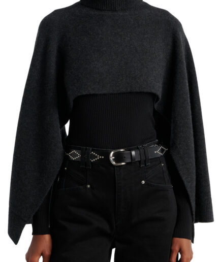 ISABEL MARANT Echarpe 02DG DARK GREY Marina Ec151Mfa-D3D05A