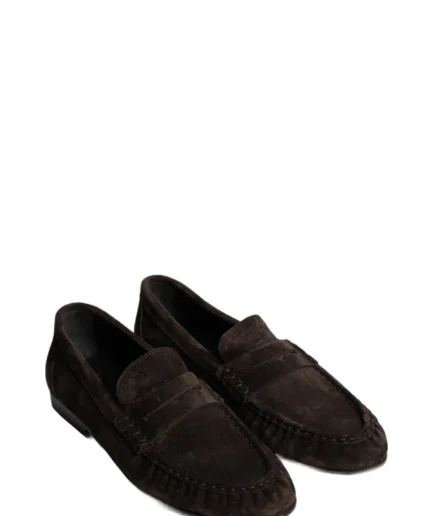 POSA Chaussures 201 DARK BROWN Penny Loafer Wrinkle Pw40