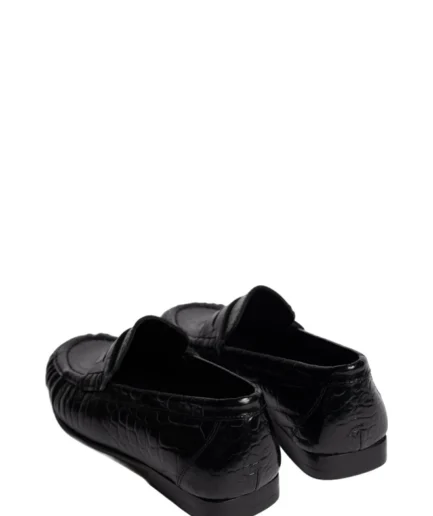POSA Chaussures 600 BLACK Penny Loafer Wrinkle Pw43